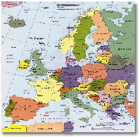 Kart over Europa